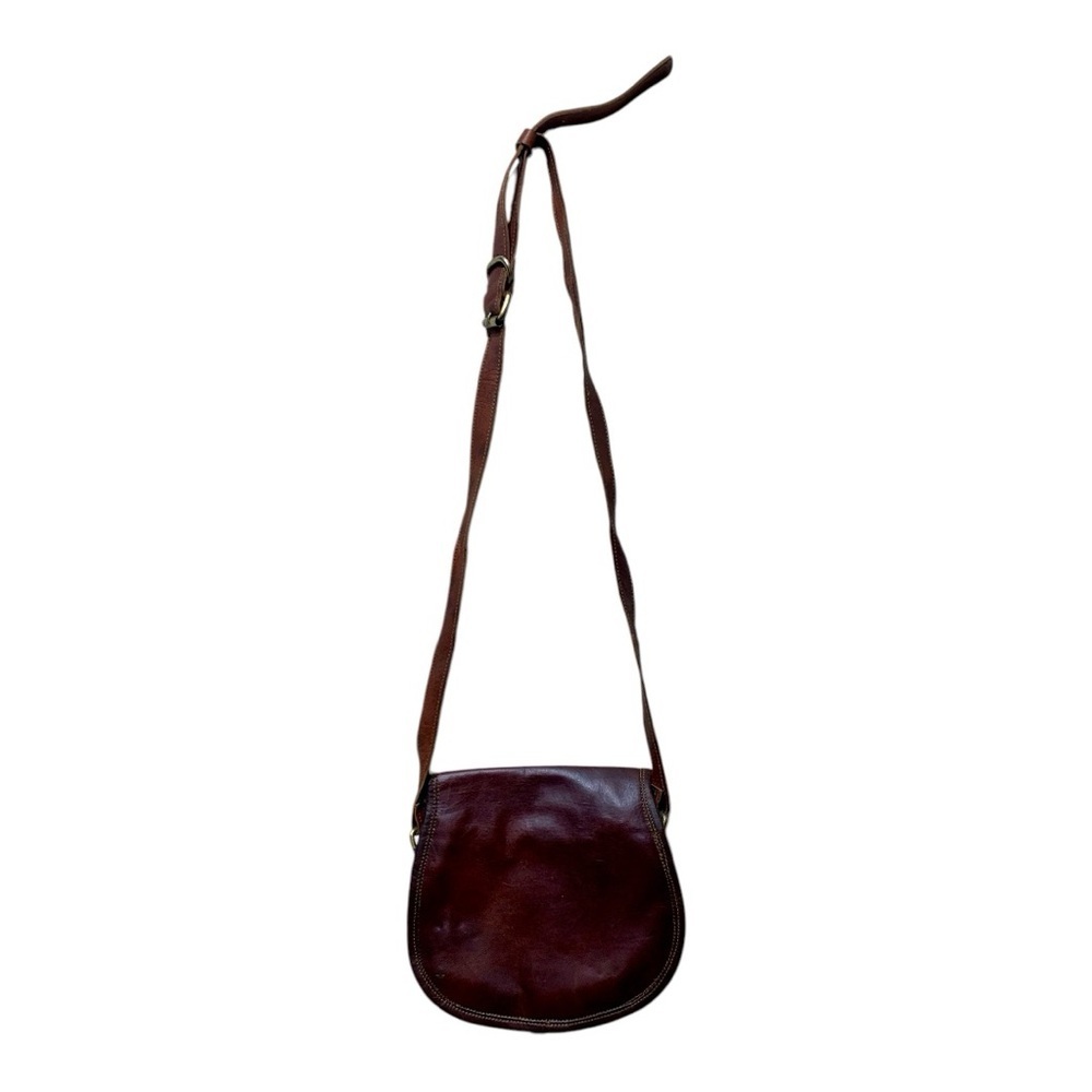 Vintage Leather Saddle Bag Style Crossbody Bag - Picture 3 of 6